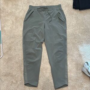 Women’s Olive Green Casual windbreaker material  Pants